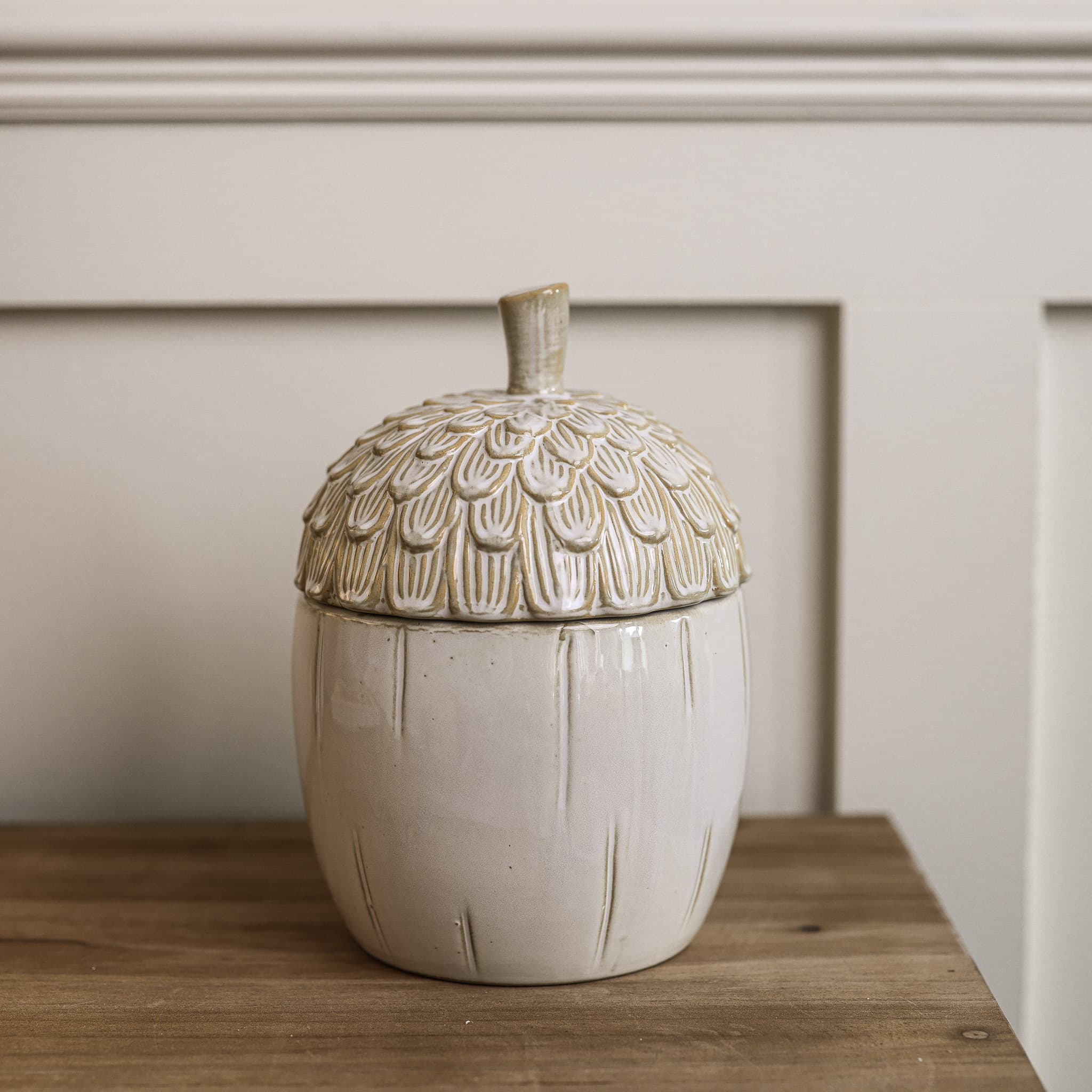 Ceramic Acorn Storage Jar