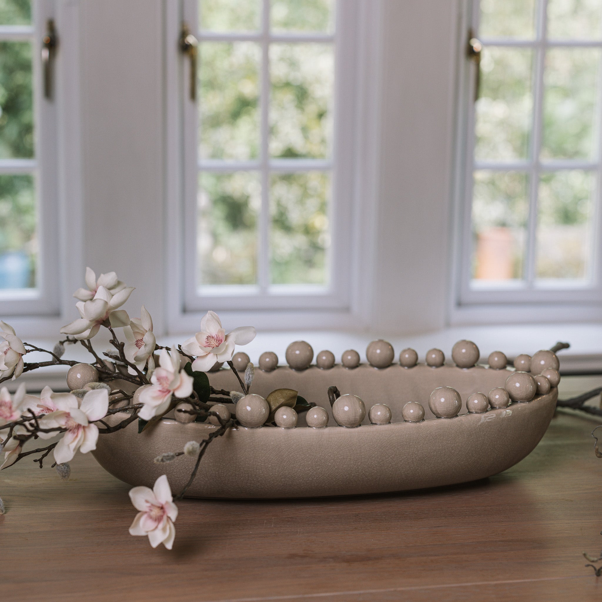 Bakewell Oval Bobble Bowl - Ivory Cream