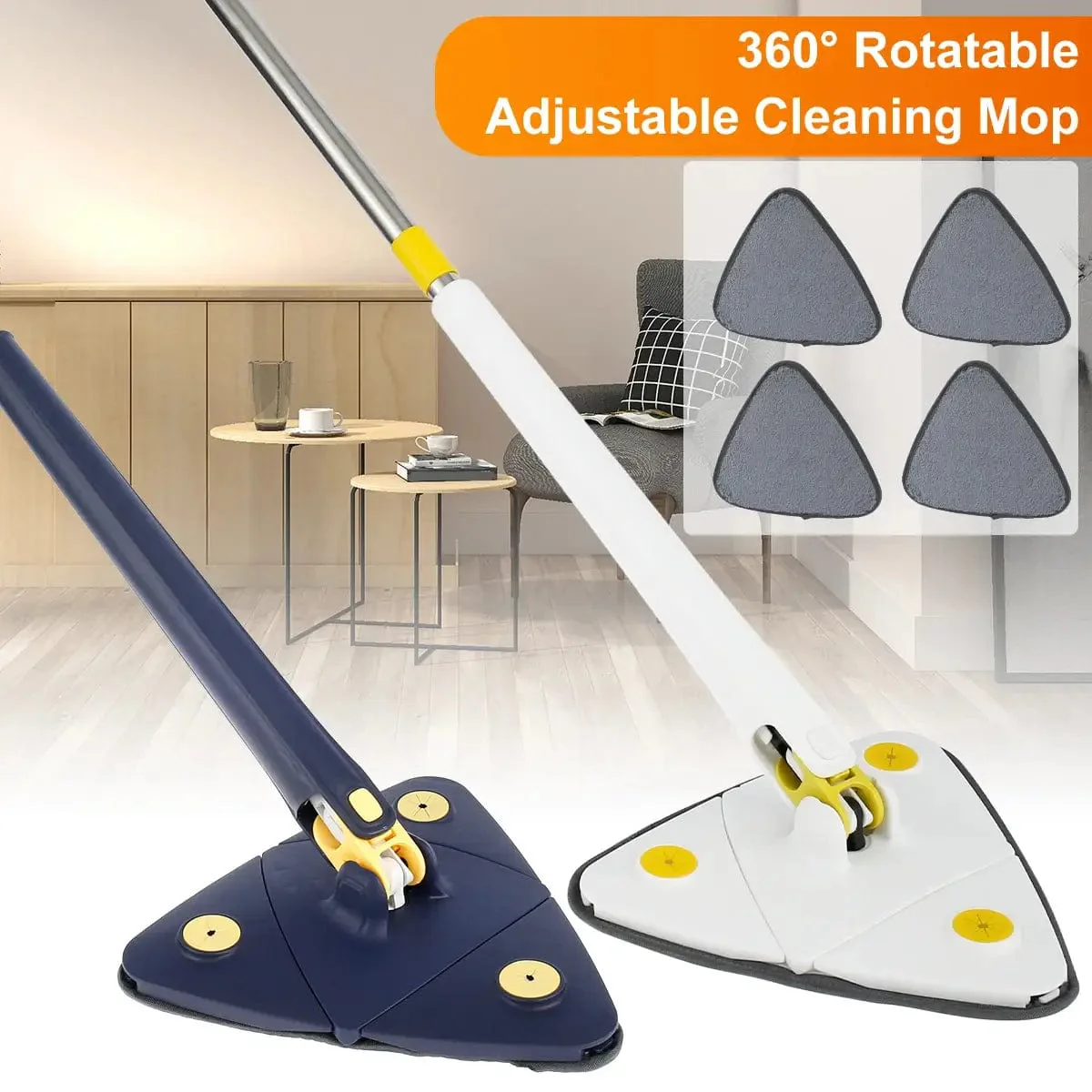 360° Rotatable Telescopic Triangle Mop