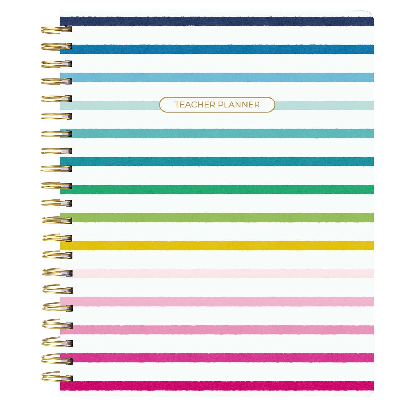 Cabbrix 2024-2025 Teacher Lesson Planner, 8.5"x11", Watercolor Stripes