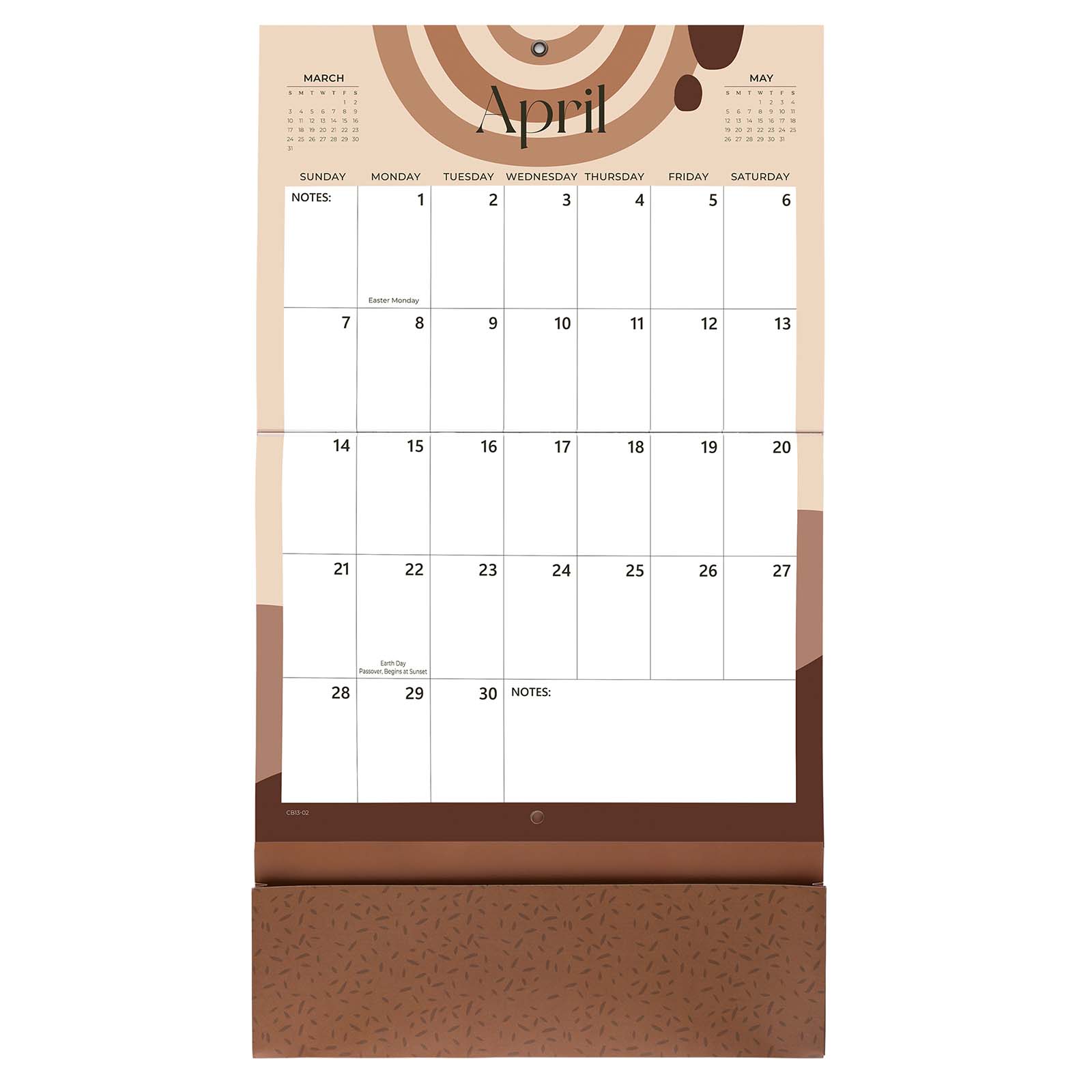 Cabbrix 2024-2025 Wall Calendar With Pocket, Brown