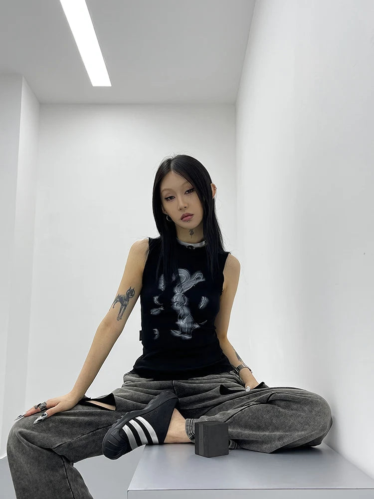 Y2K Cyber Rabbit Tank Top