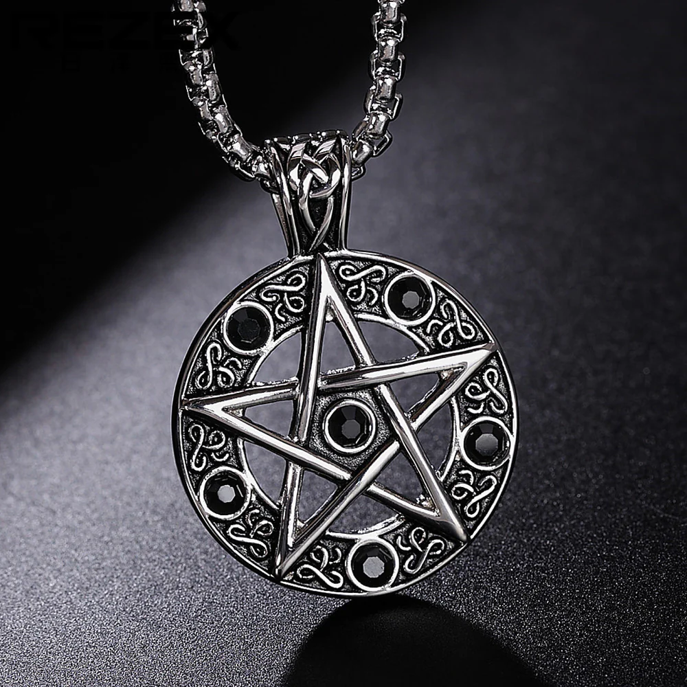 Disco Personality Men's Hexagram Necklace Pendant