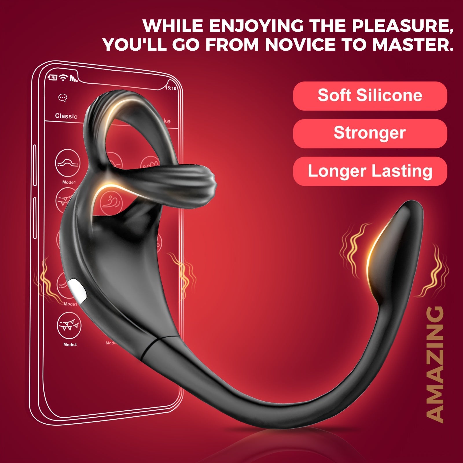 1pc Vibrating Penis Ring Stimulator With Mini Prostate Massager, App Controlled Anal Adult Couples Sex Toys For Men, Remote Control Anal Butt Plug Penis Ring Vibrator Male Sex Toy, Vibrators For Men