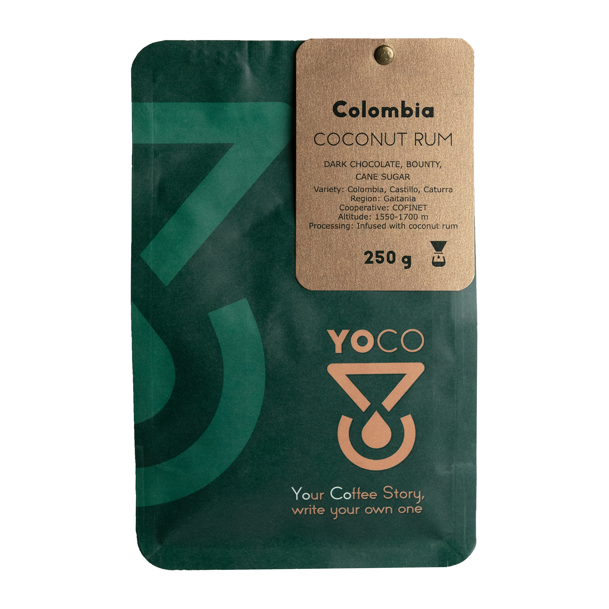 Colombia Coconut Rum | Filter coffee beans, 250g