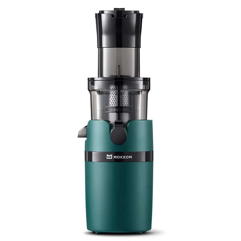 MOKKOM Large Mouth Cold Press Slow Juicer MK-199 | 3.54-Inch Wide Feed Chute | Powerful DC Motor | Ideal for Juicing Fruits, Vegetables, and High-Fiber Ingredients | Multi-Functional Portable Juicer