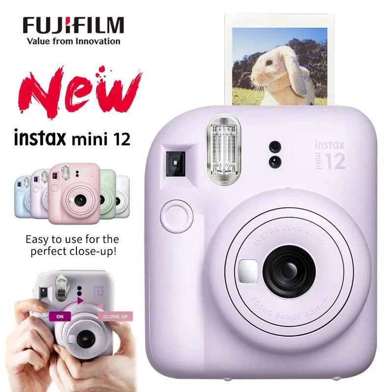 Fujifilm Instax Mini 12 Instant Camera - Capture Moments Instantly! (Available in Pink, Blue, Green, White, and Purple)