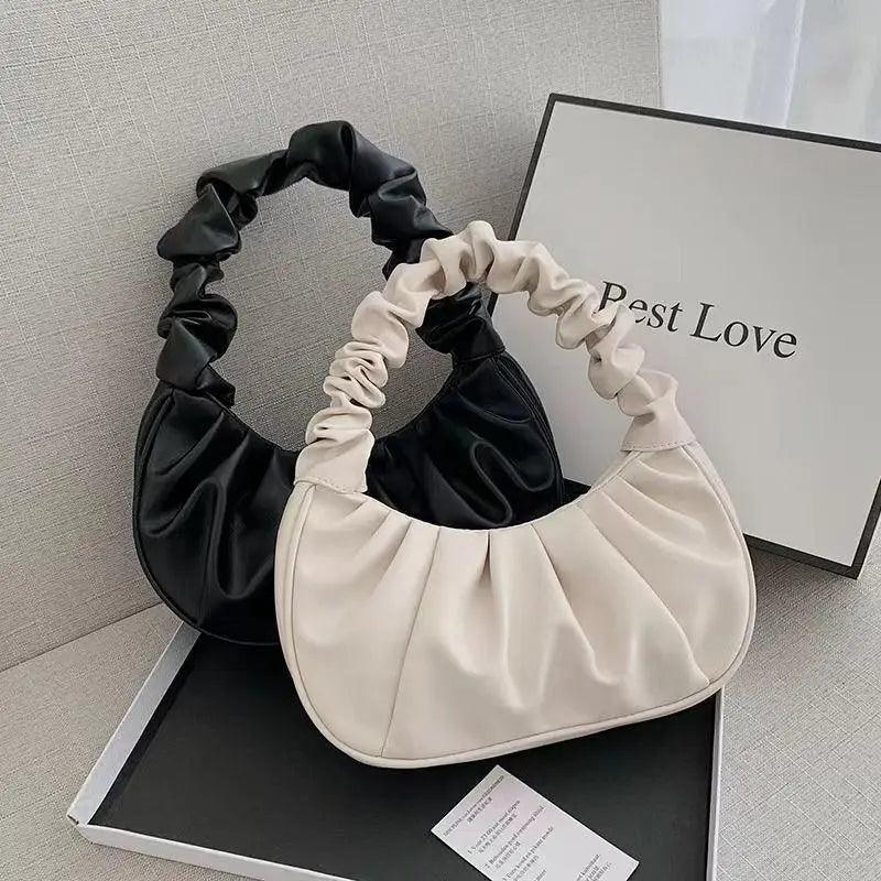 Pleated Handbag for Women - PU Cloud Bag | Casual & Stylish Shoulder Bag