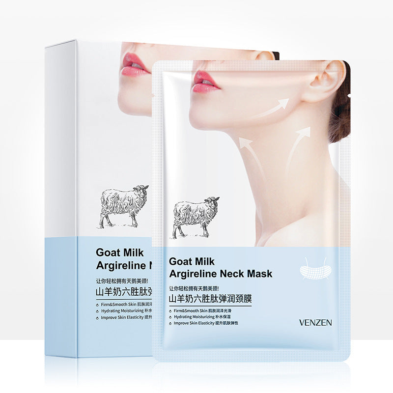 10pcs Goat Milk Hexapeptide Collagen Neck Mask Skin Care