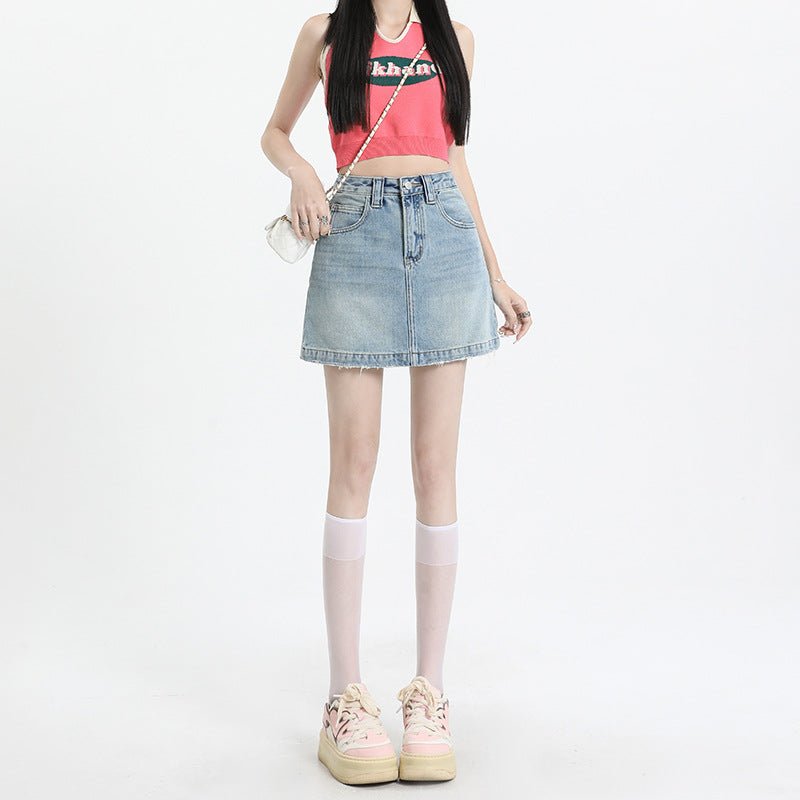 MDH High Waist Tencel Anti-exposure Hip Skirt KT887