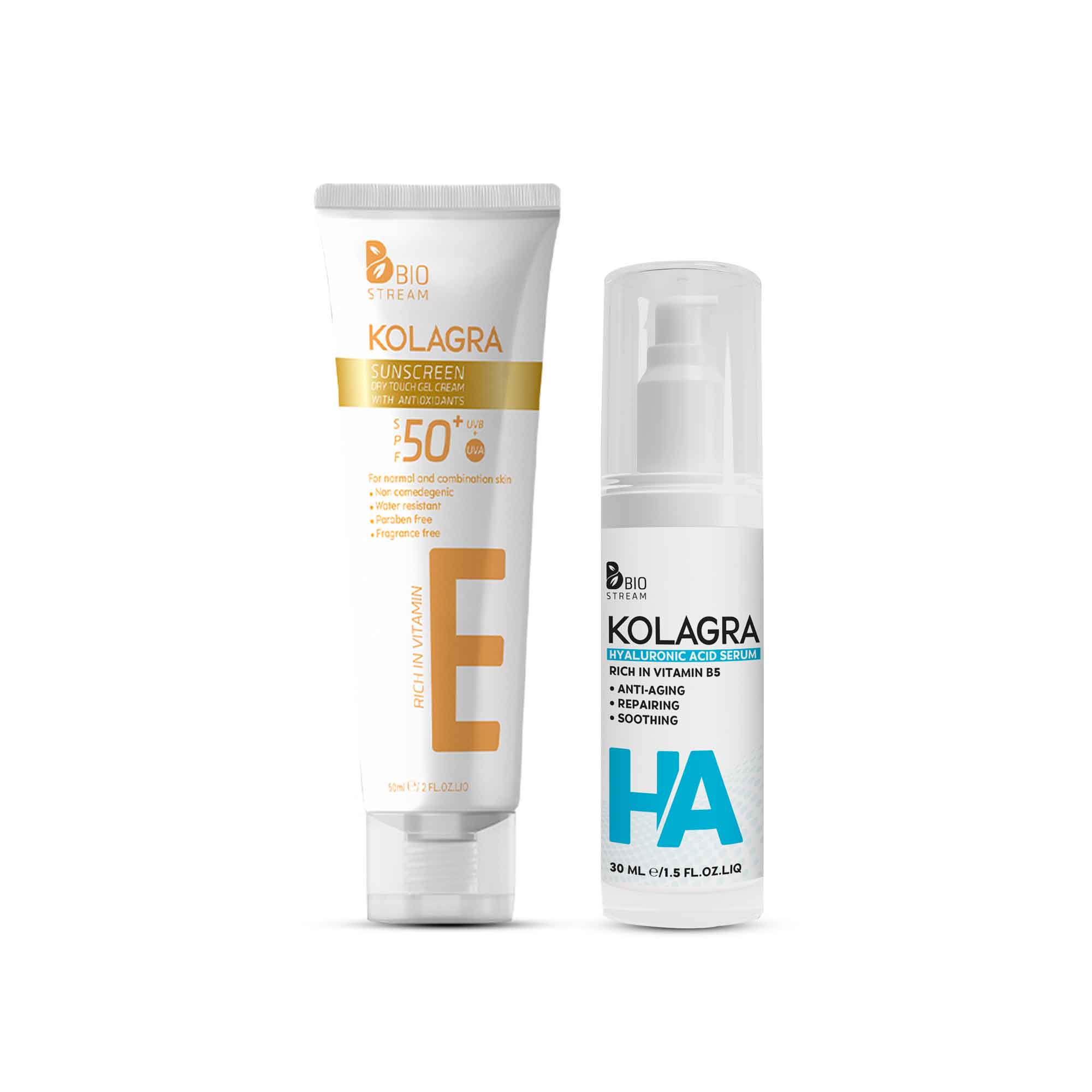 Offer Kolagra Hyaluronic Serum + Sun Screen 50ml