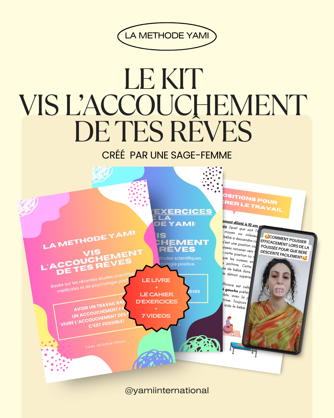 Le kit "VIVRE L'ACCOUCHEMENT DE MES REVES": le Livre + le Cahier d'Exercices