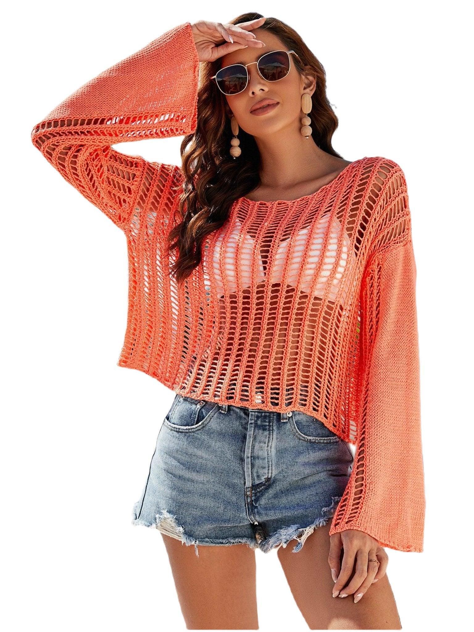 Off-Shoulder Crochet Knit Summer Blouse