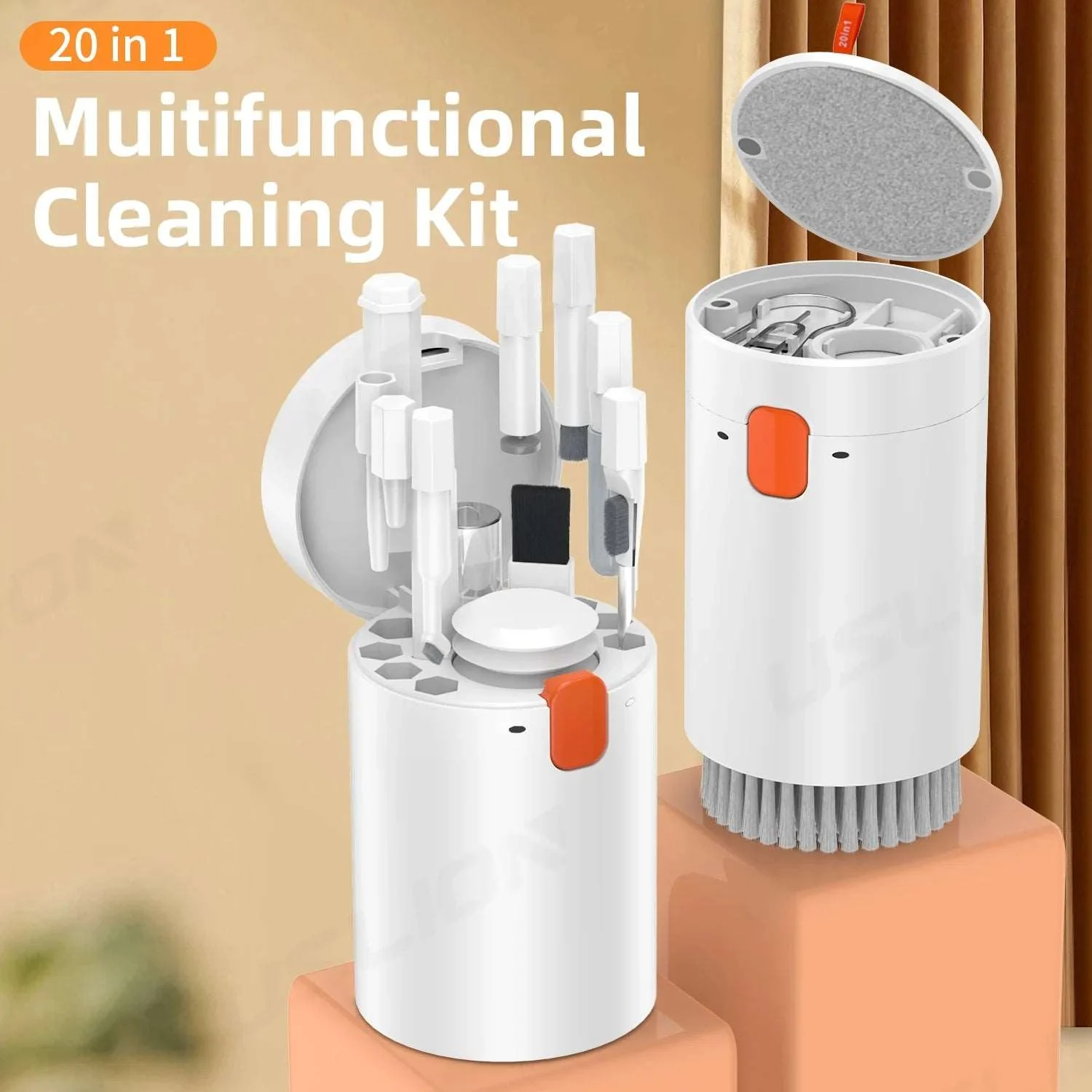 Versatile 20-in-1 Cleaning Kit: Laptop, Tablet, Phone, Computer, Portable Keyboard Cleaner, Earphone Brush for AirPods