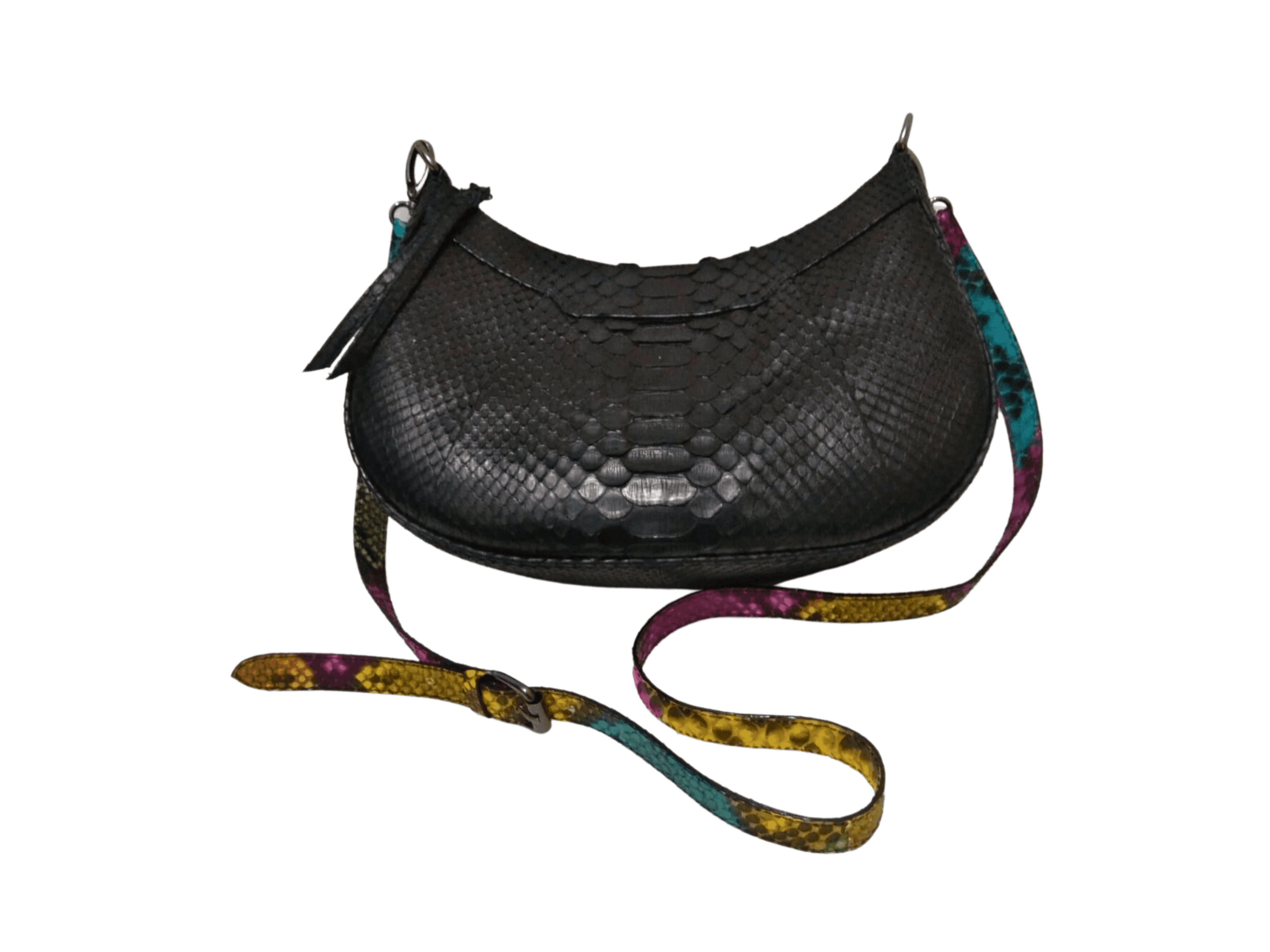 Black Snakeskin Shoulder Crossbody Bag