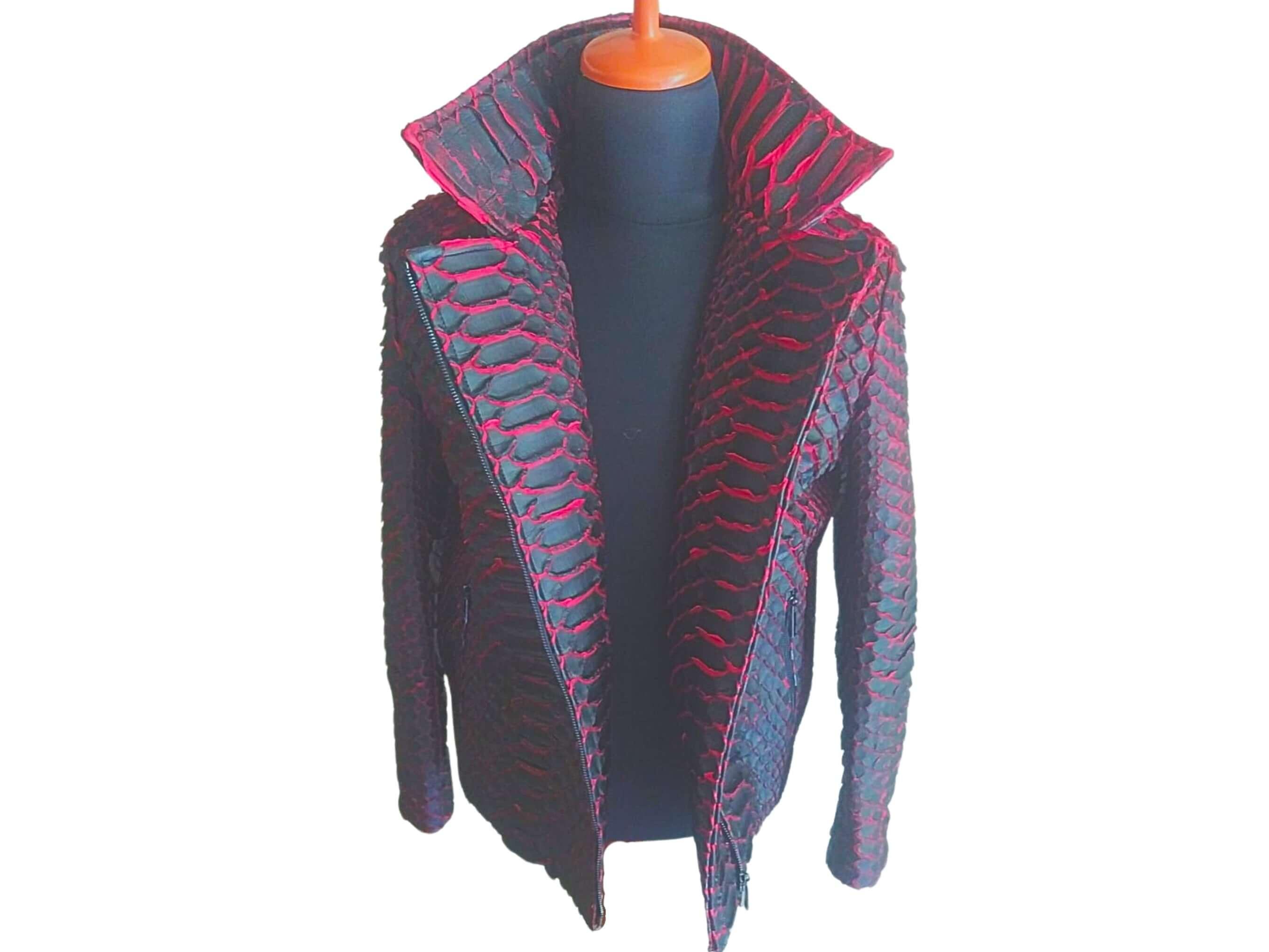 Snakeskin Biker Leather Jacket