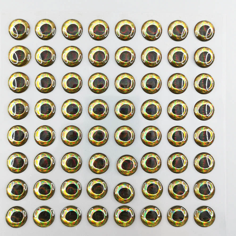 E04 Realfish Holographic Pumpkin Green/Gold/Black Trangle Pupil 3D Fishing Lure Eye