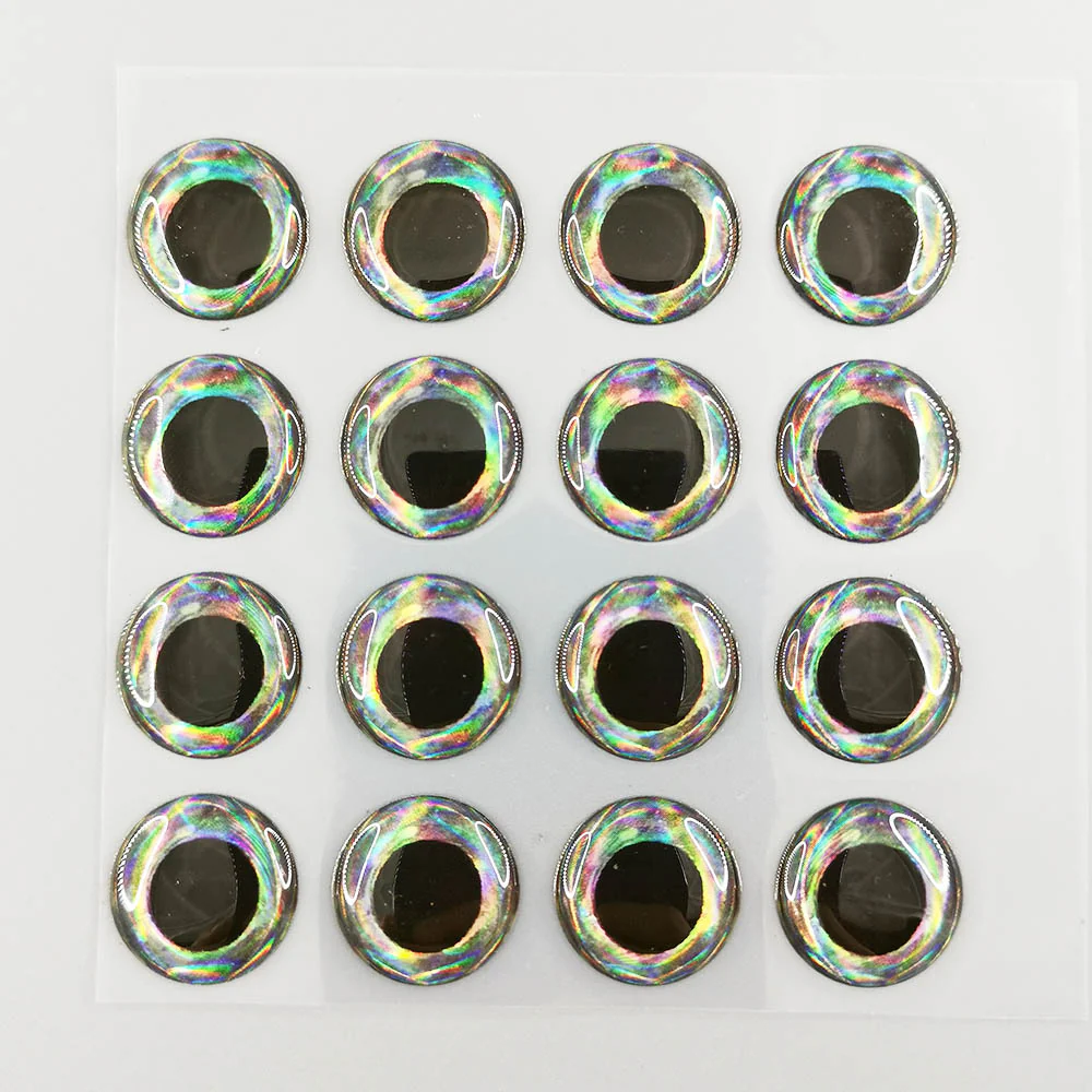 E06 Realfish Holographic Blue/Silver/Black Round Pupil 3D Fishing Lure Eye
