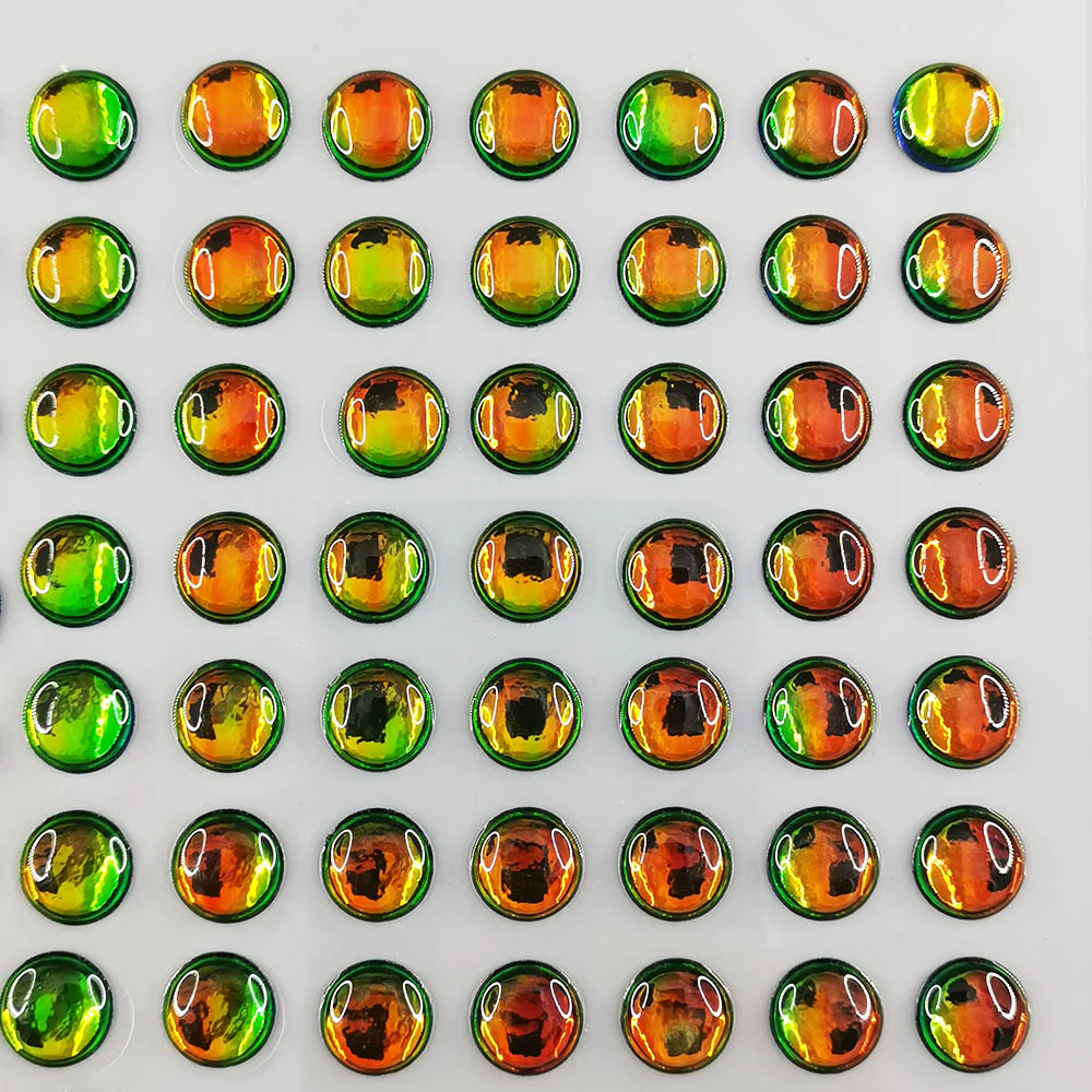 E18 Iridescent Orange Green 3D Fishing Lure Eye