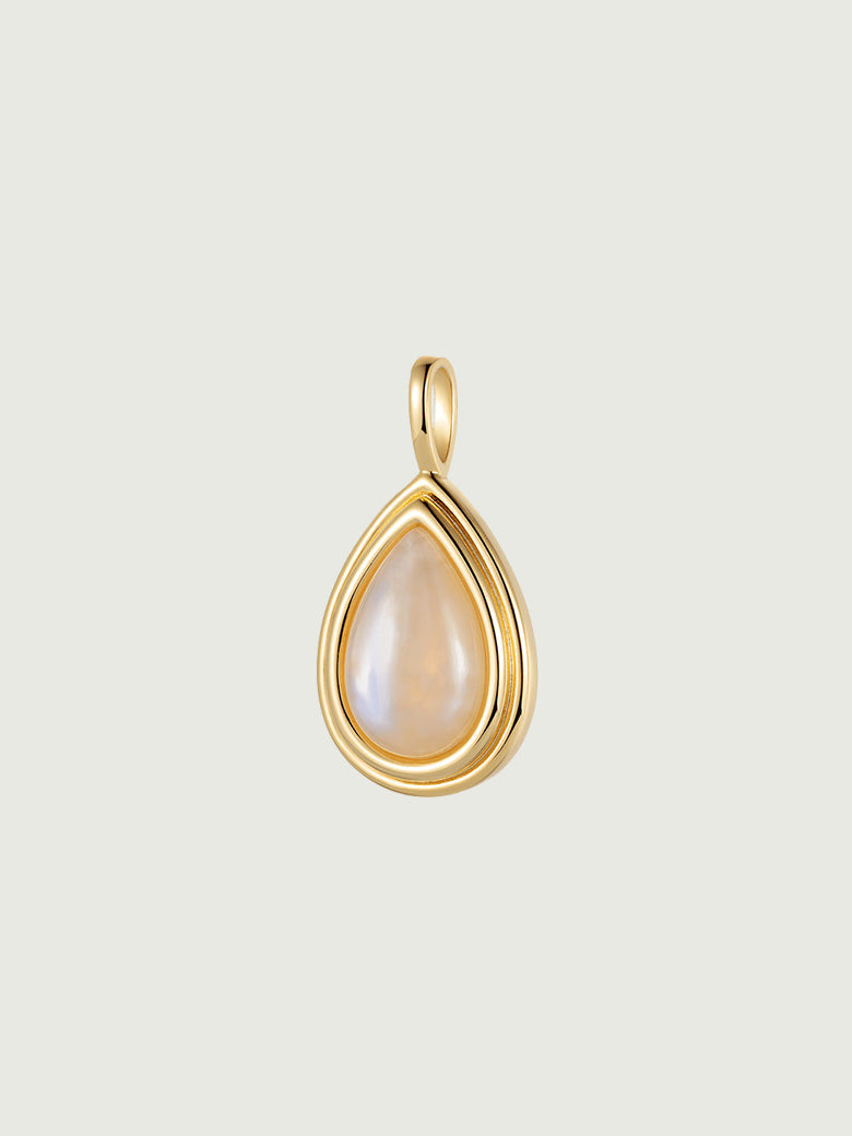 Moonstone Pear Pendant Charm