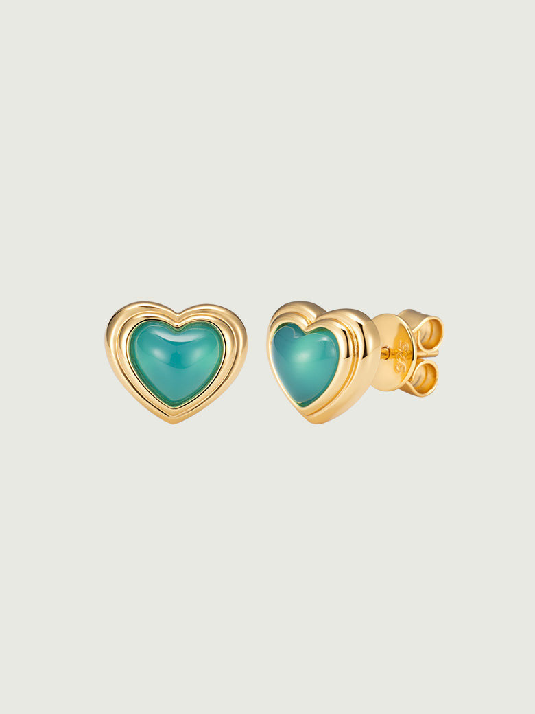 Blue Chalcedony Heart Earrings