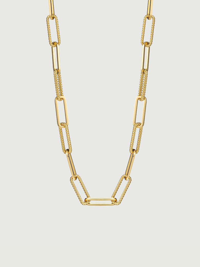 Detachable Texture Paperclip Necklace 45cm/18"