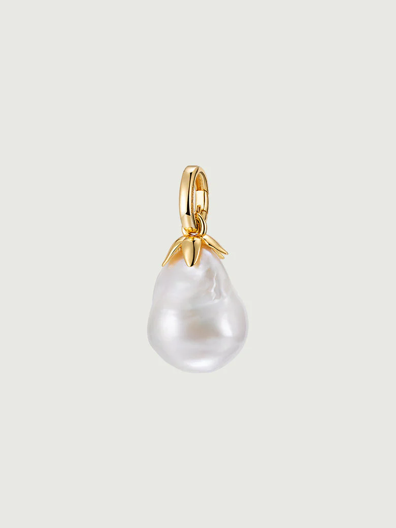 Leaf Baroque Pearl Pendant Charm