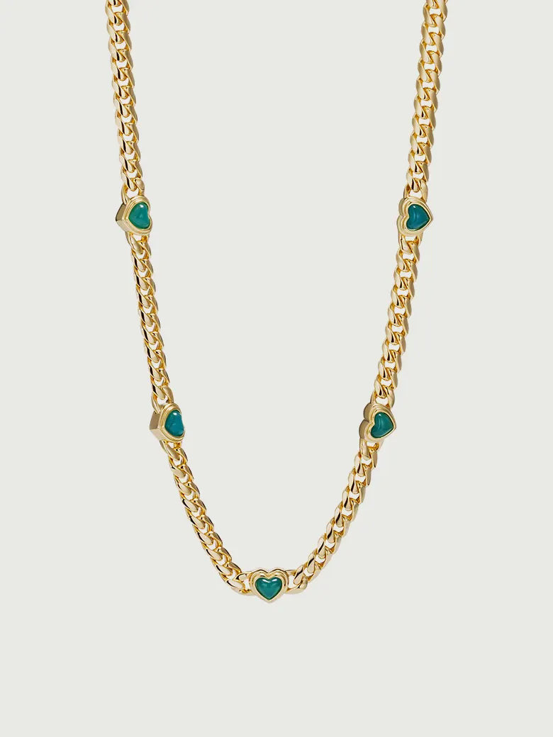 Blue Chalcedony Heart Necklace