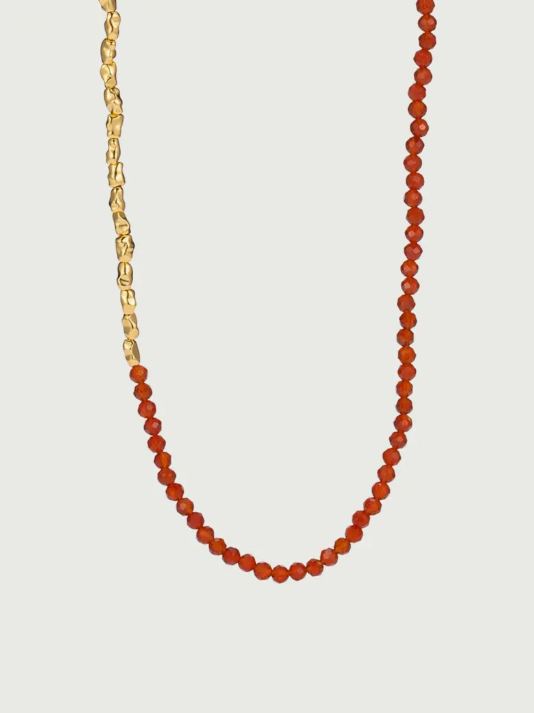 Red Onyx Nugget Beaded Necklace