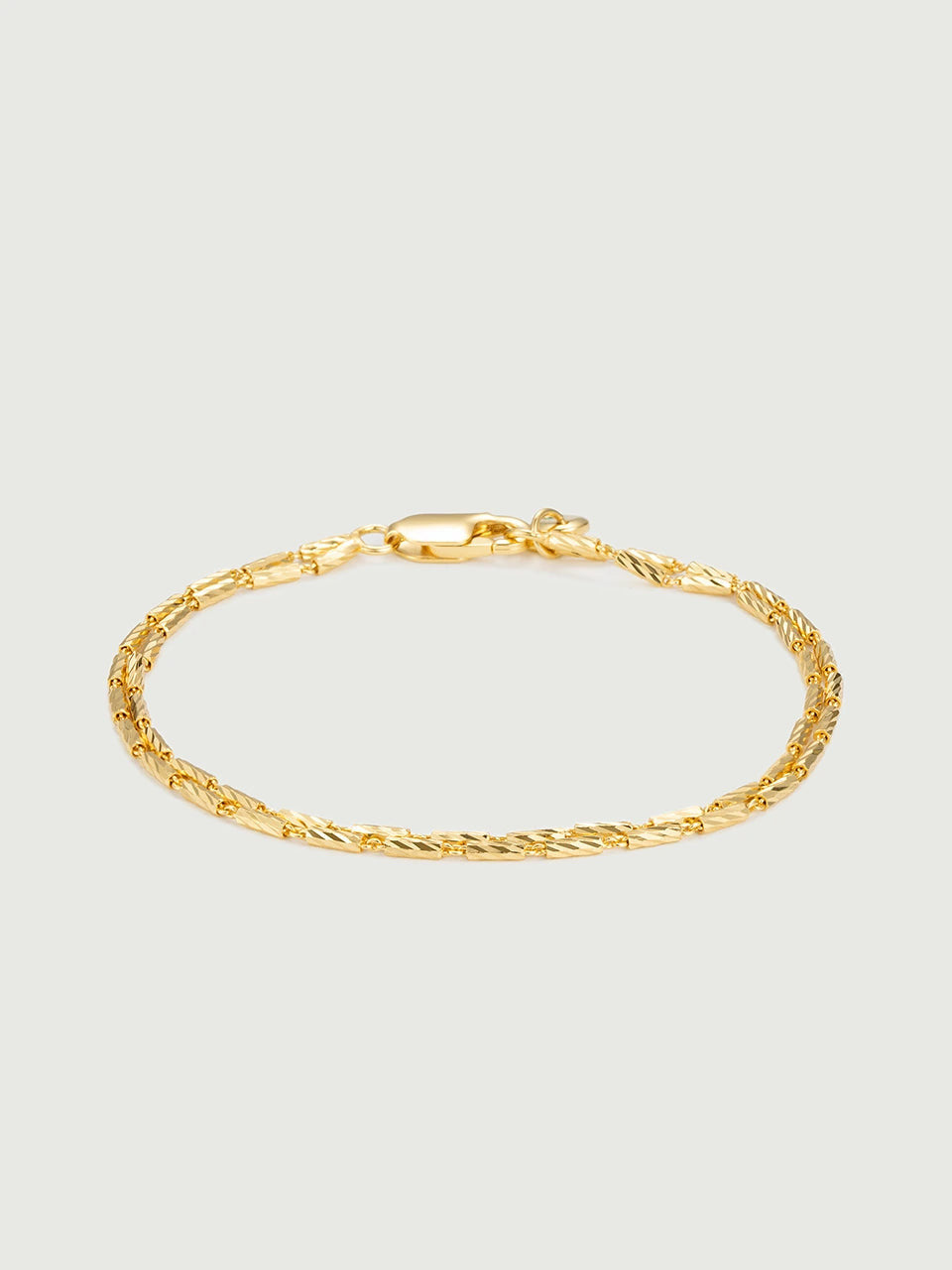 Faceted Link Double Chain Bracelet
