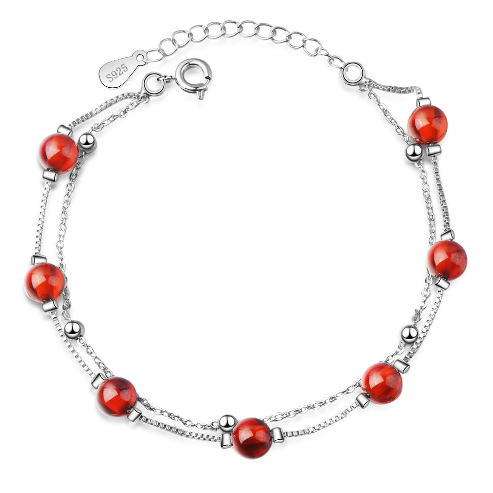 Evelyn - Bracelet female red crystal