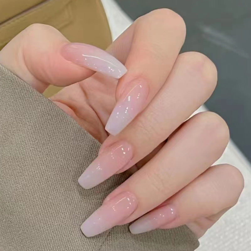 🌸 Soft Pink Gradient Elegance Nail Set 🌸