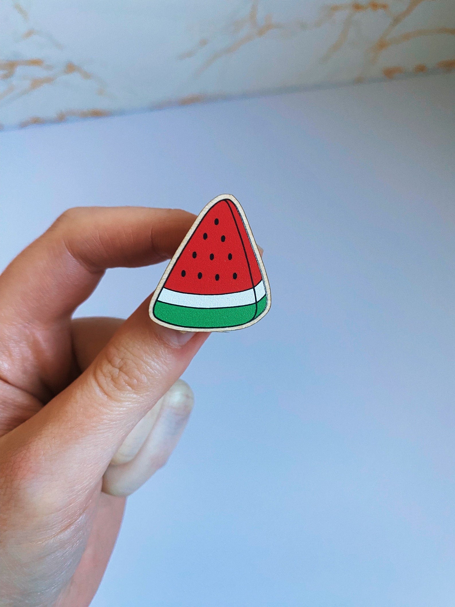 Palestine watermelon label pin