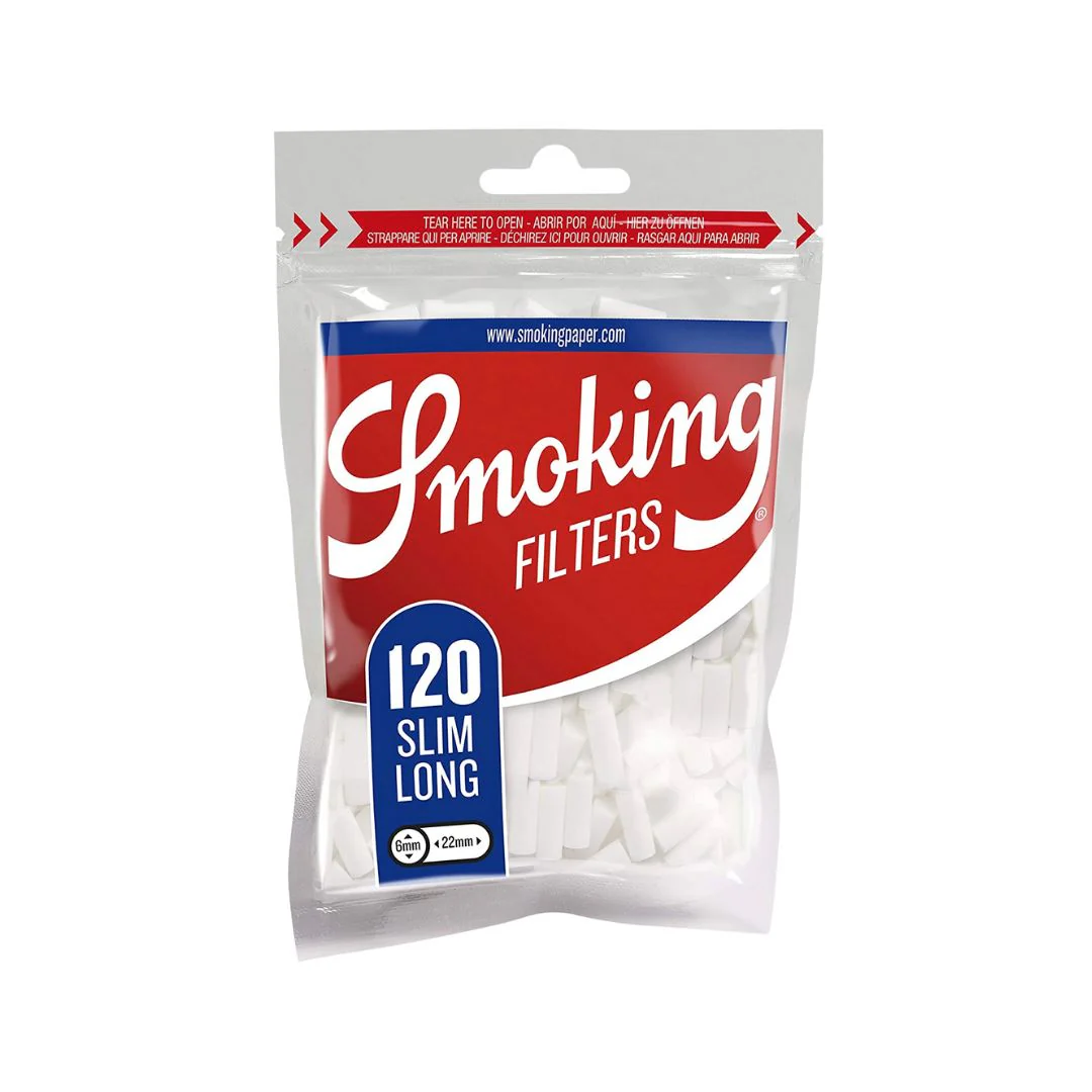 Smoking Classic Slim Long Cotton Filters ( 22 X 6 mm)