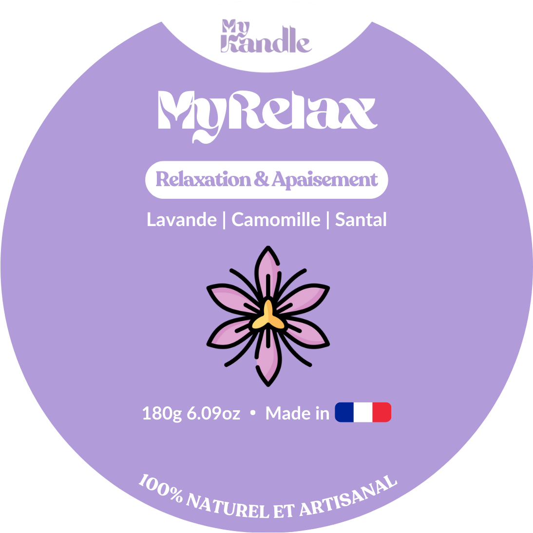 Échantillon MyRelax - Bougie d'Aromathérapie