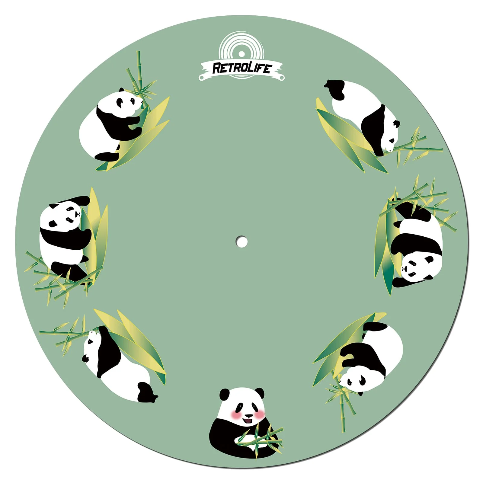 Panda Style Felt Turntable Platter Mat, 2mm Anti-Static Slipmat for LP Record Players