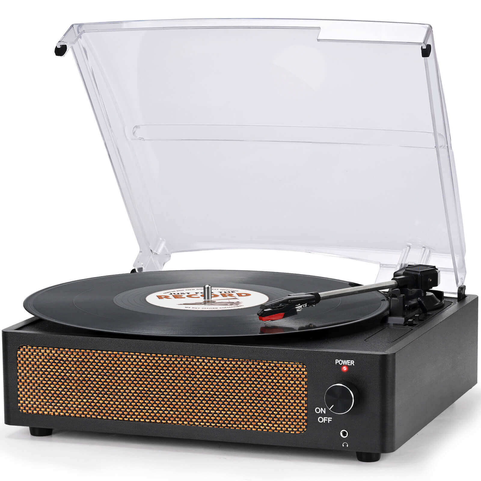 Stylish Vintage Belt-Driven Record Player , Black R608