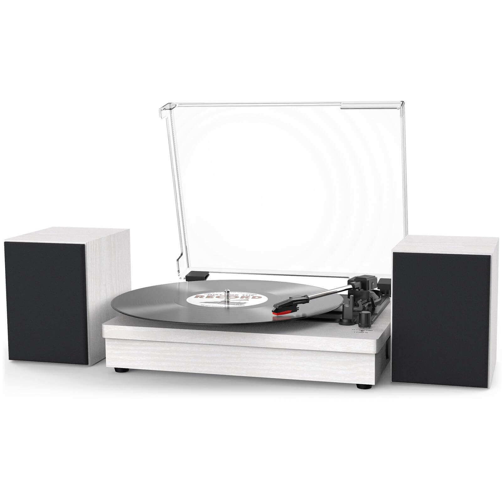 Vinyl Record Player with Dual External Speakers, White R612-2