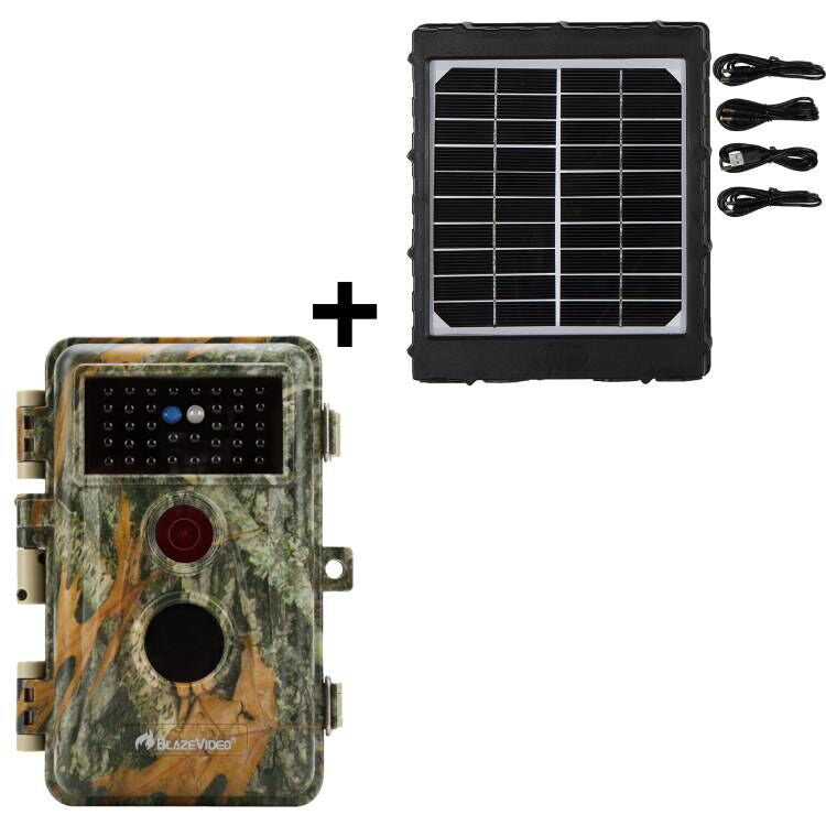 Bundle Wildkamera Wildtierkamera Jagdkamera 32MP 2304*1296p + Solarpanel-Kits 3W 8000mAh 12V/9V/6V Maximale Entfernung bis 75 Füße, 0,3s Auslöserzeit | A252