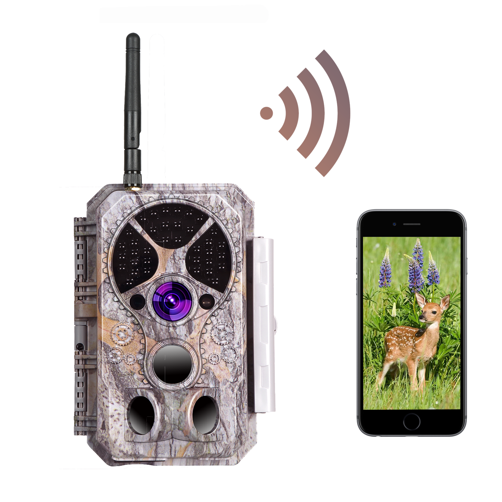 Wildkamera Wlan Fotofalle Jagdkamera Wildtierkamera 32MP 1296P 0,1s Schnelle Trigger Geschwindigkeit Nachtsicht Bewegungsmelder 120°PIR IP66 Wasserdichter | A350W