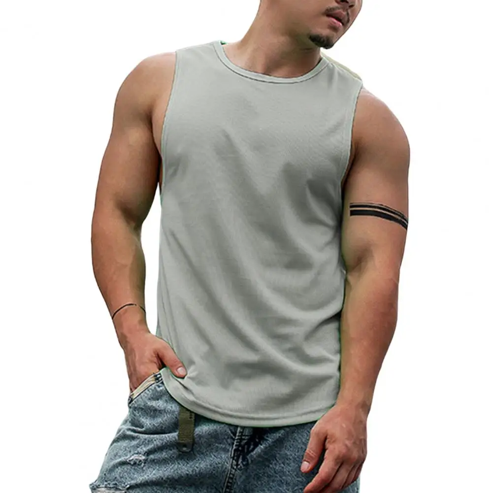 Men Clothing Bodybuilding Summer Loose Solid Color Fitness