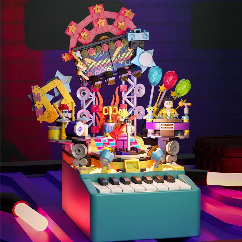 Mini Piano Can Play New Desk Calendar Gift Box Calendar Desktop Decoration Mini Building Blocks Little Piano Pattern