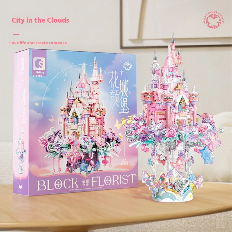 Huayan Castle Light Assembling Building Blocks Toy Girl Gift Decoration