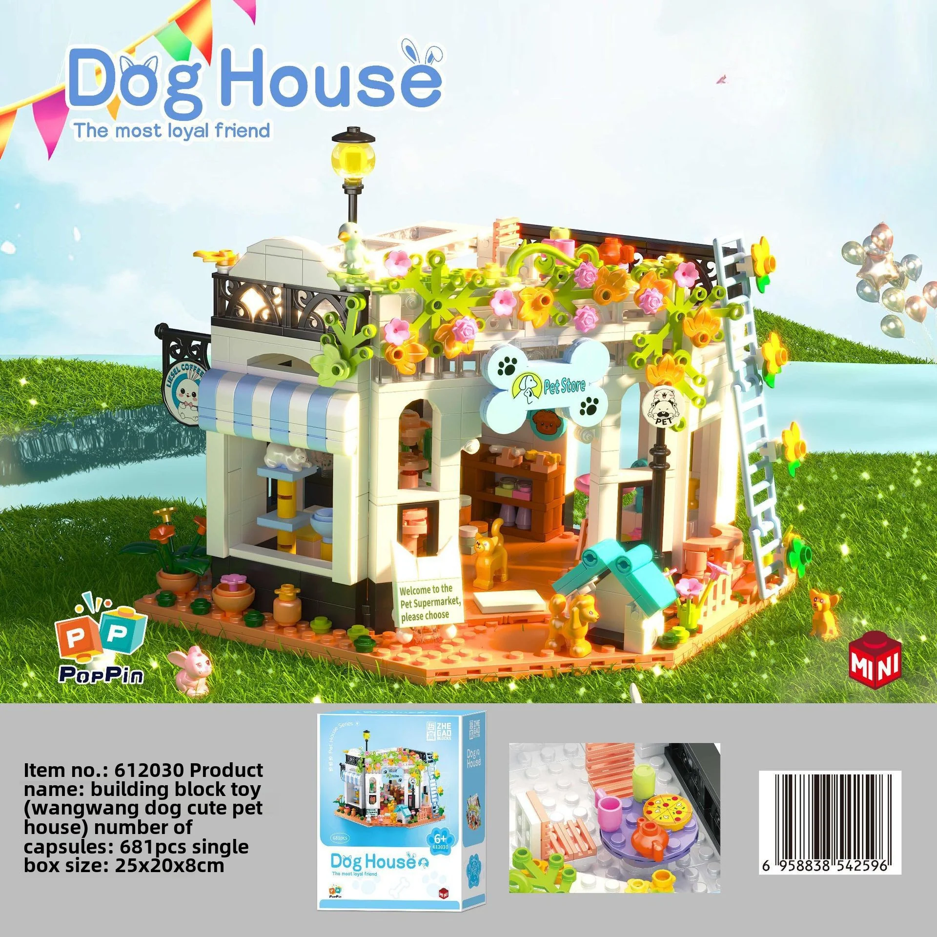Cute Pet Cottage Mini Particles Assembling Building Blocks Toy