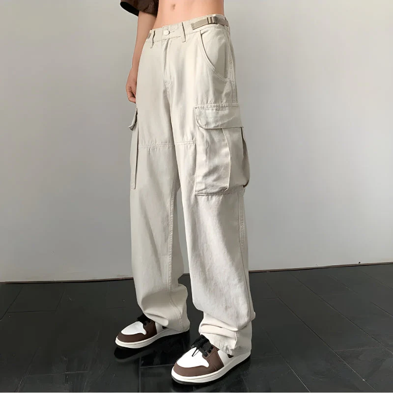 Side Belt Detailed Baggy Cargo Pants