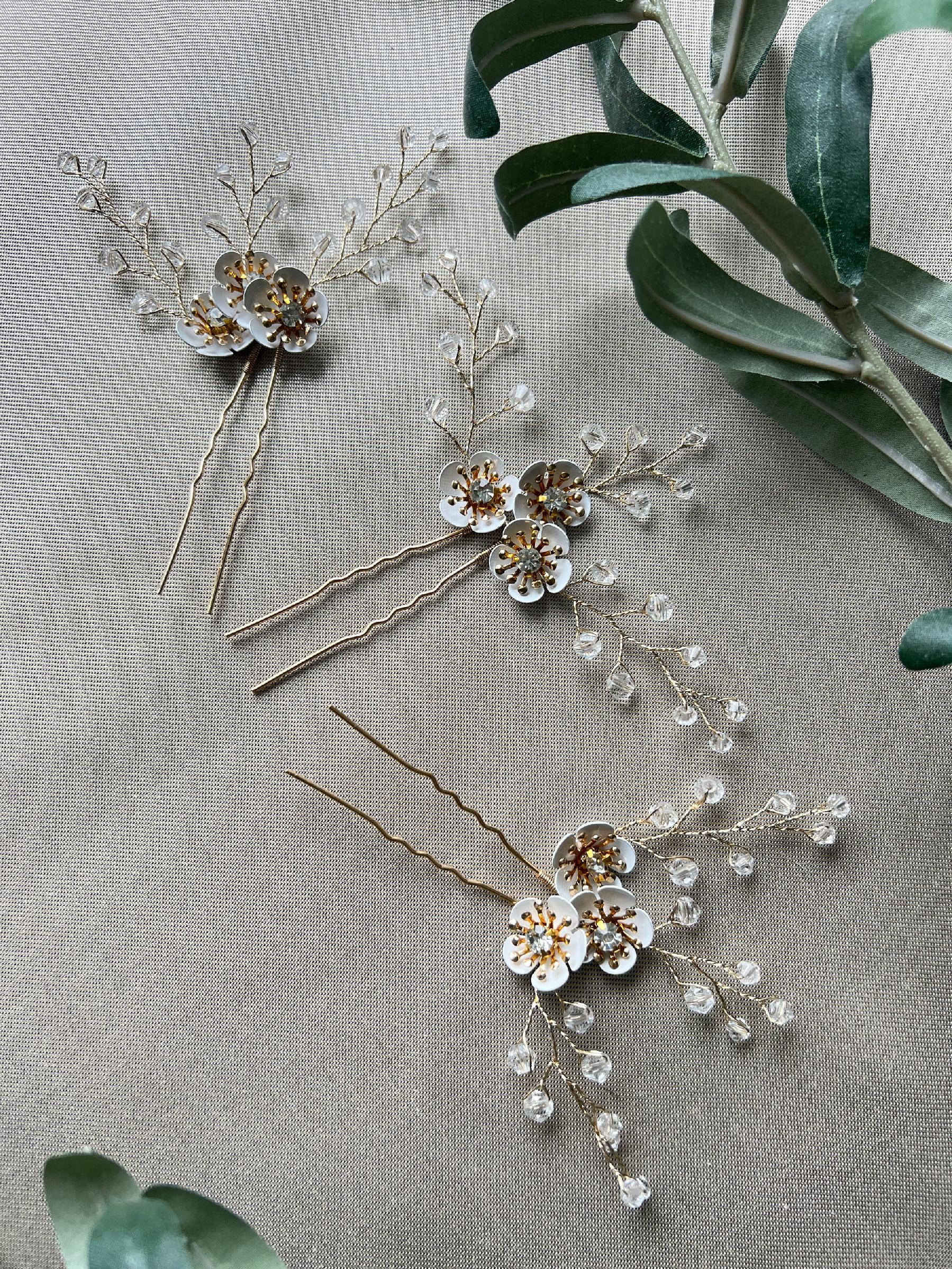 Braut Haarschmuck, Haarspange Hochzeit, Perlen, gold, hochwertiger Brauthaarschmuck - Einzeln