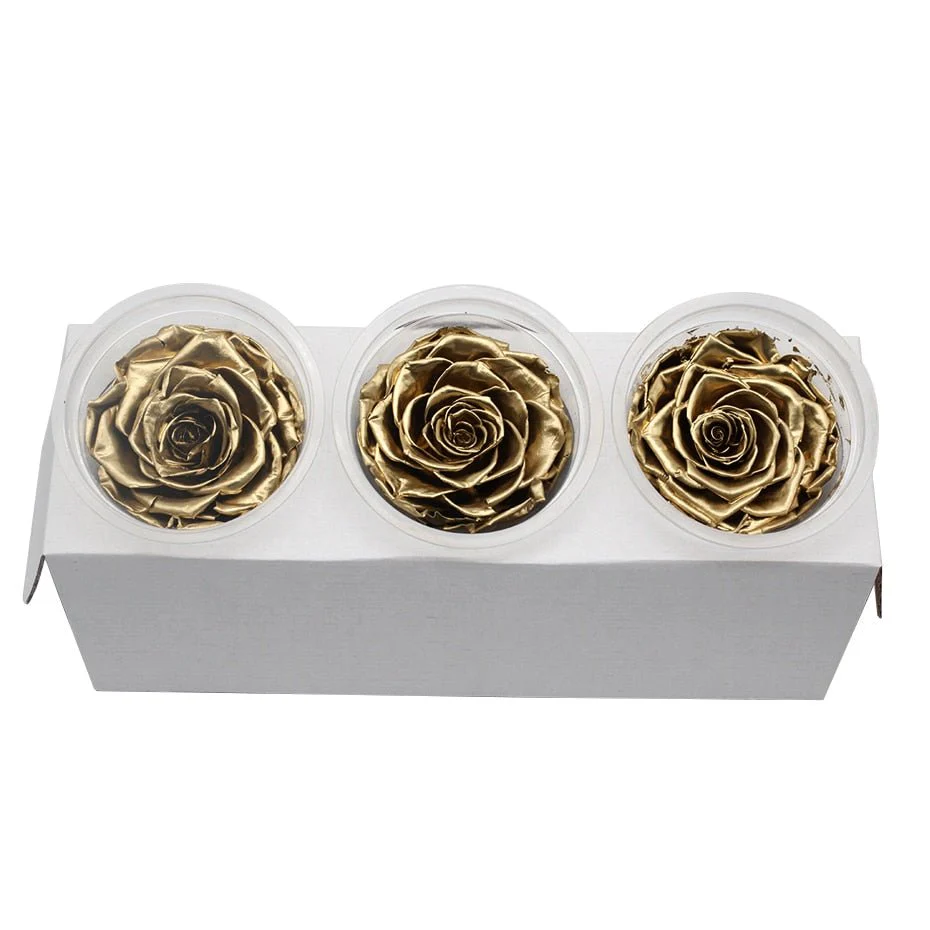 Eternal Roses Gold Flower Box (Pack of 3)