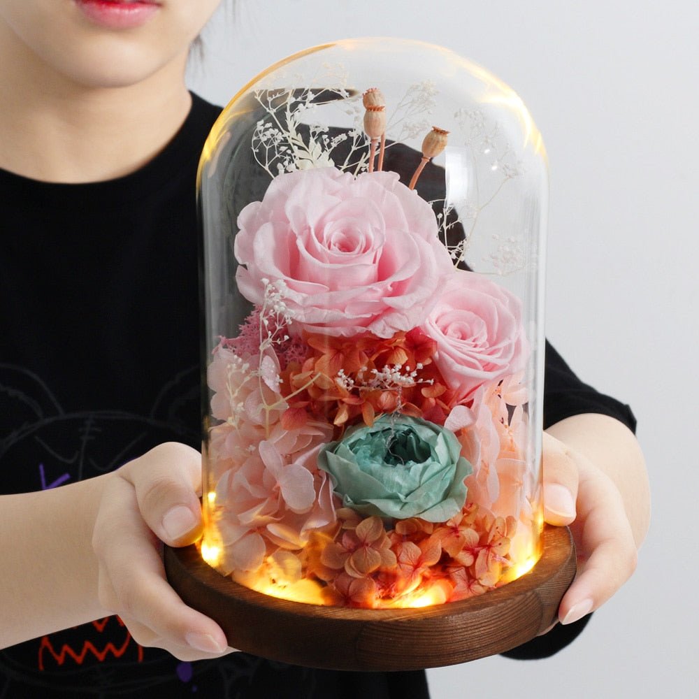 Eternal Roses (Natural) Green/Pink