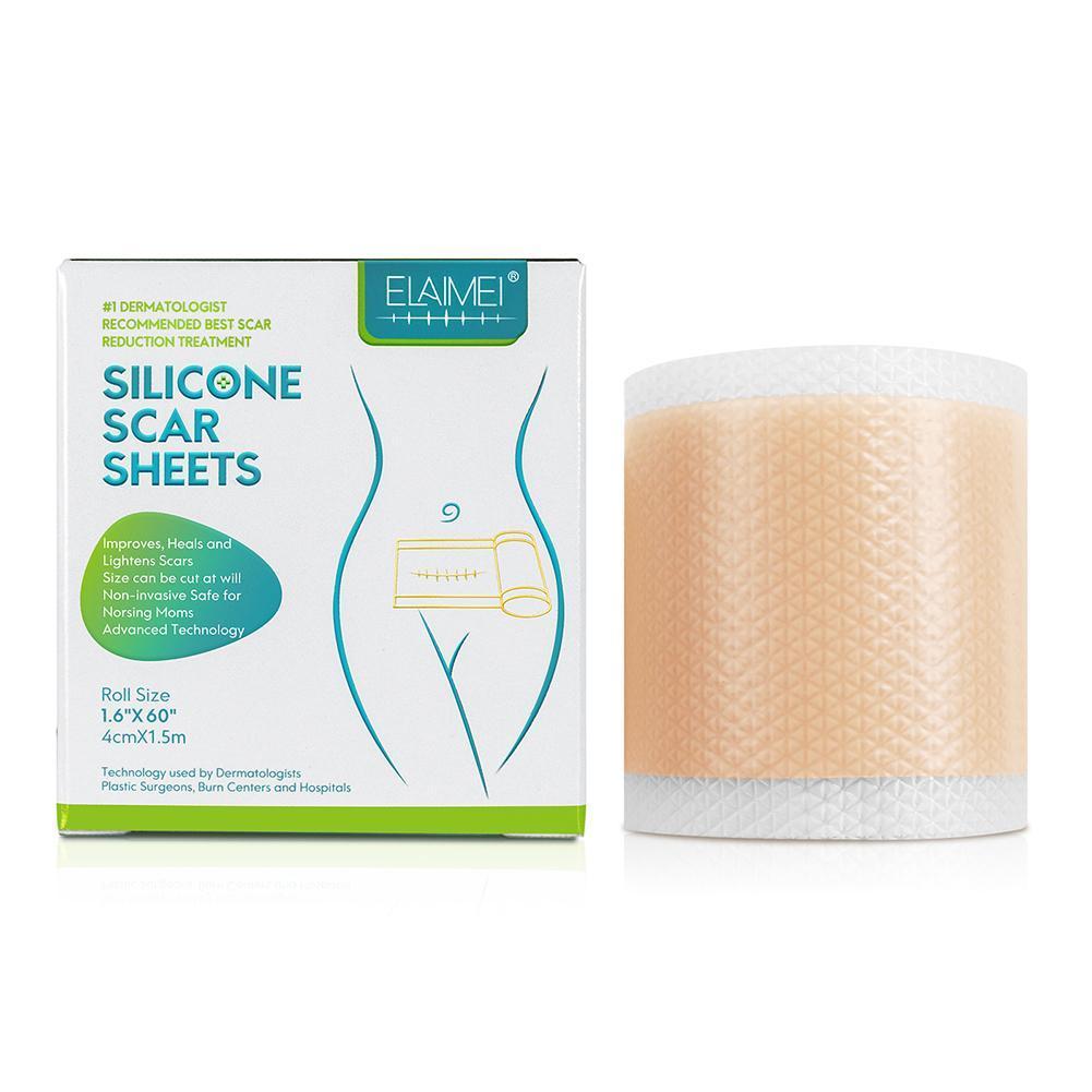 ELAIMEI™ Medical Soft Silicone Gel Tape for Scar Removal (1.6” x 60”）