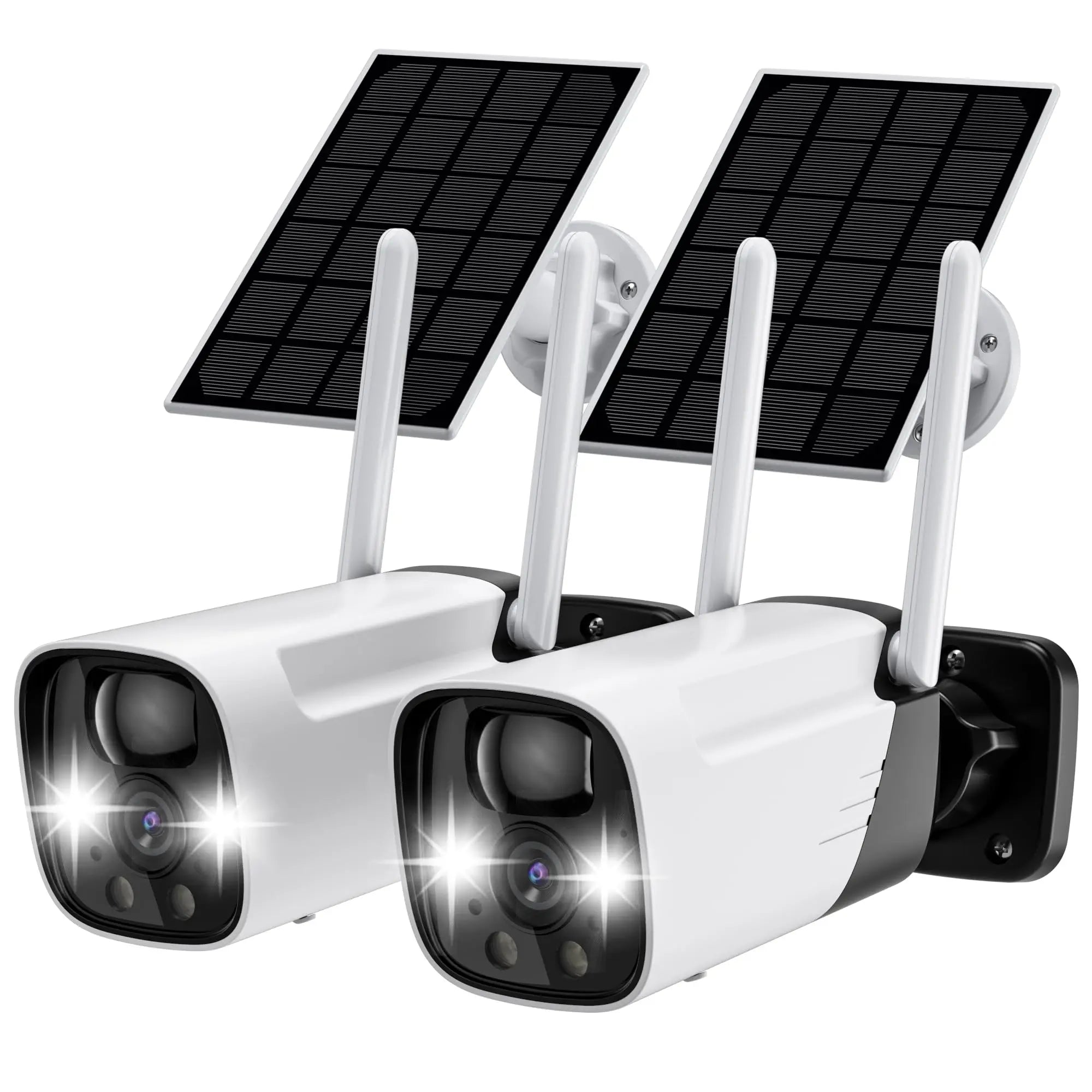 VStarcam Outdoor Camera Wireless 2 Pack, 2K Solar Security Cameras Wireless Outdoor with Color Night Vision/PIR Detection/Spotlight & Siren/2-Way Talk, Solar Cameras for Home Security